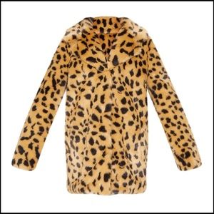PLT Faux Fur Leopard Coat